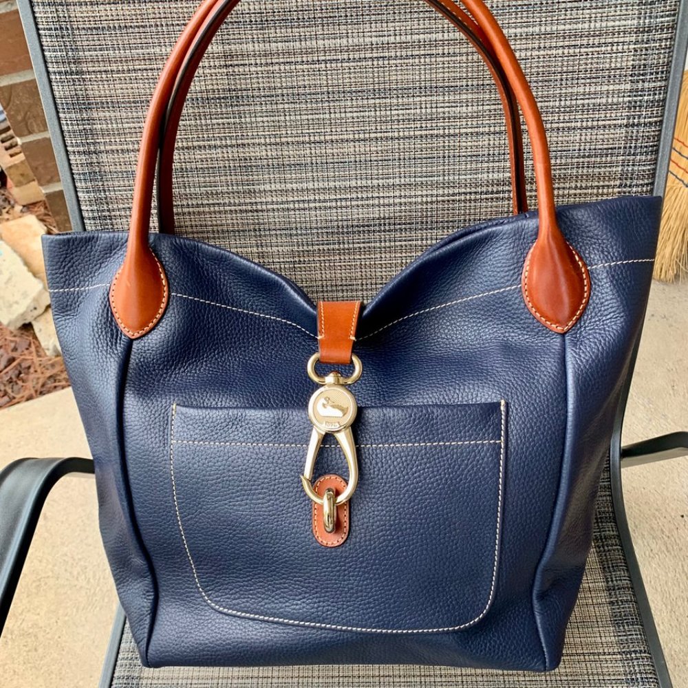 Dooney & Bourke Pebble Grain Leather Logo Lock Tote